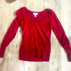 Ann Taylor loft red scoop top xs